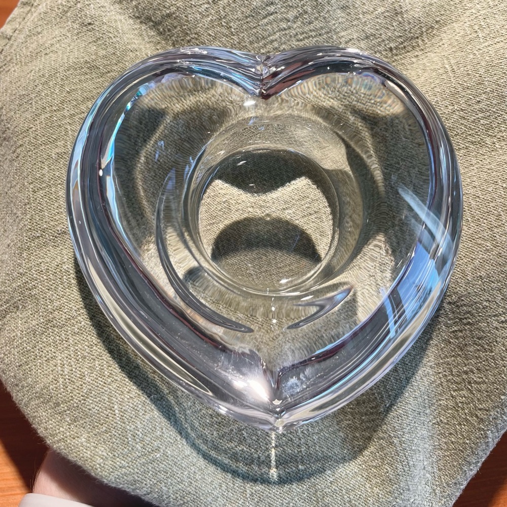 Amour Heart Shaped Crystal Votive Tealight Candle Holders Set of 2 Glass Love - Picture 12 of 16